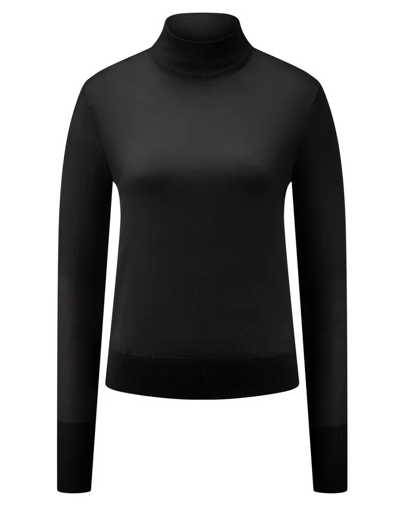 Peter Hahn Rundhals-Pullover  schwarz Schwarz