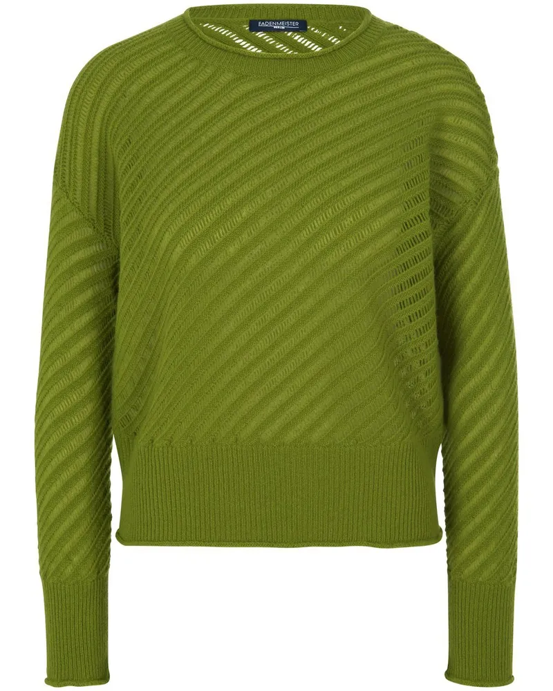 FADENMEISTER BERLIN Rundhals-Pullover  grün Grün