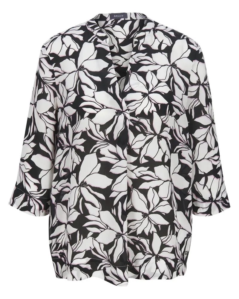Basler Bluse geschlitztem 3/4-Arm  schwarz Schwarz