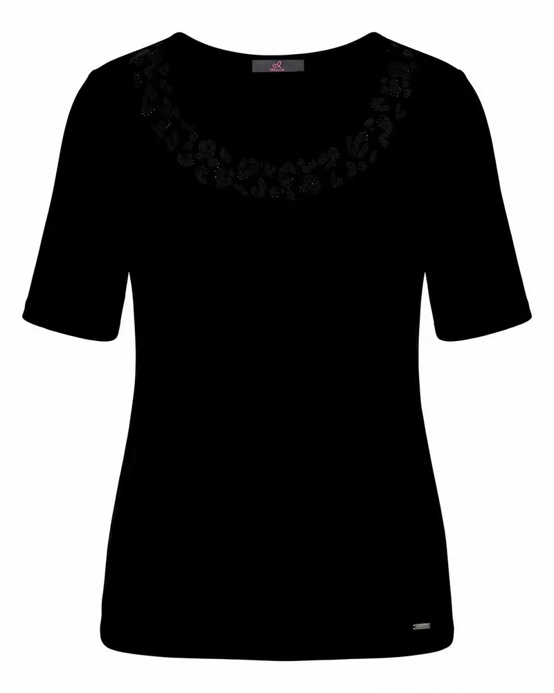 Emilia Lay Rundhals-Shirt  schwarz Schwarz