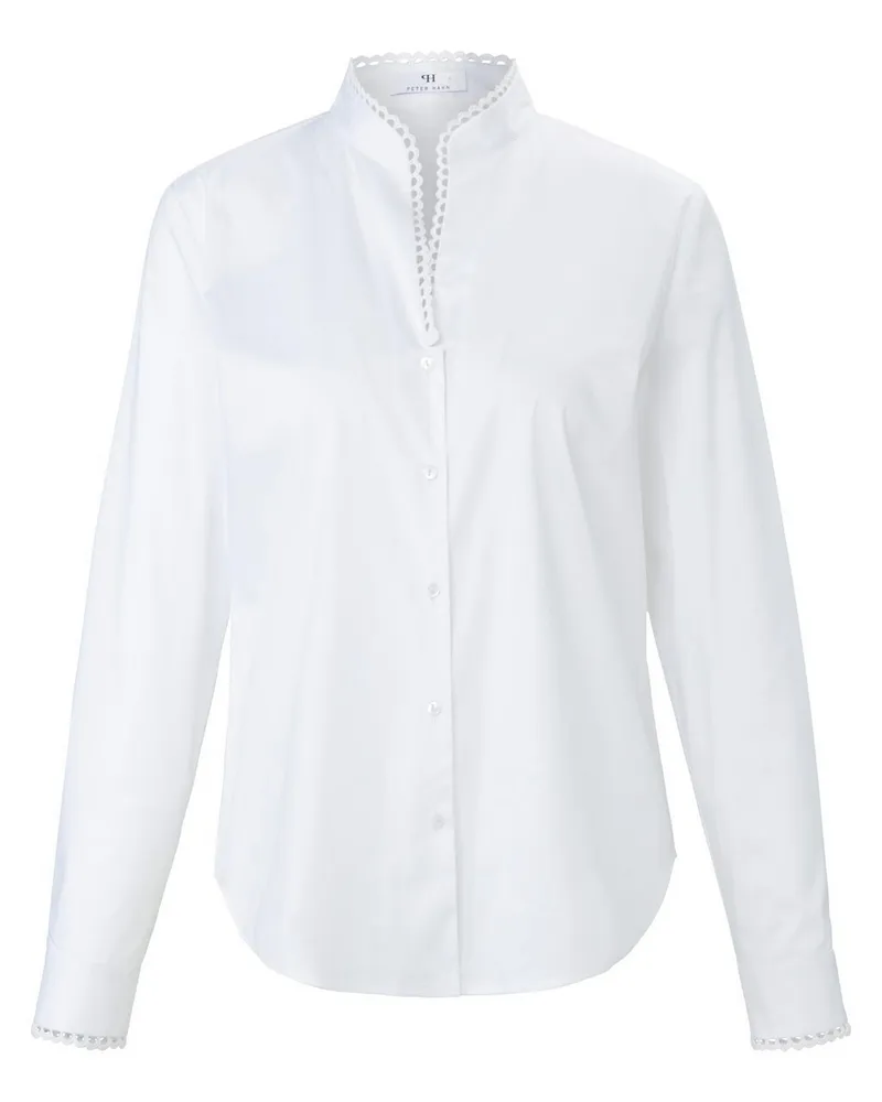 Peter Hahn Bluse Stehkragen  weiss Weiss