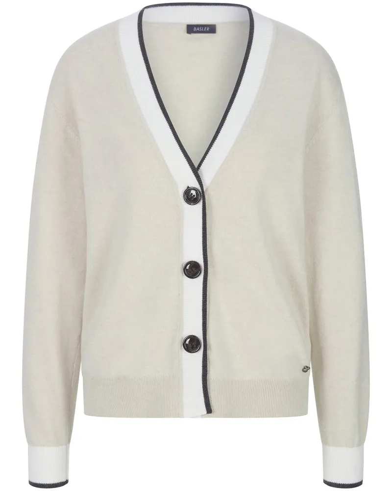 Basler Strickjacke V-Ausschnitt  beige Beige