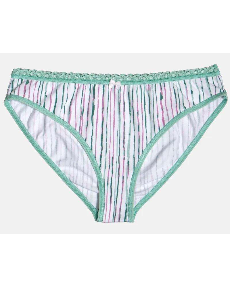 Vatter Bikini Slip "Steady Suzie" Mint Stripes Weiss