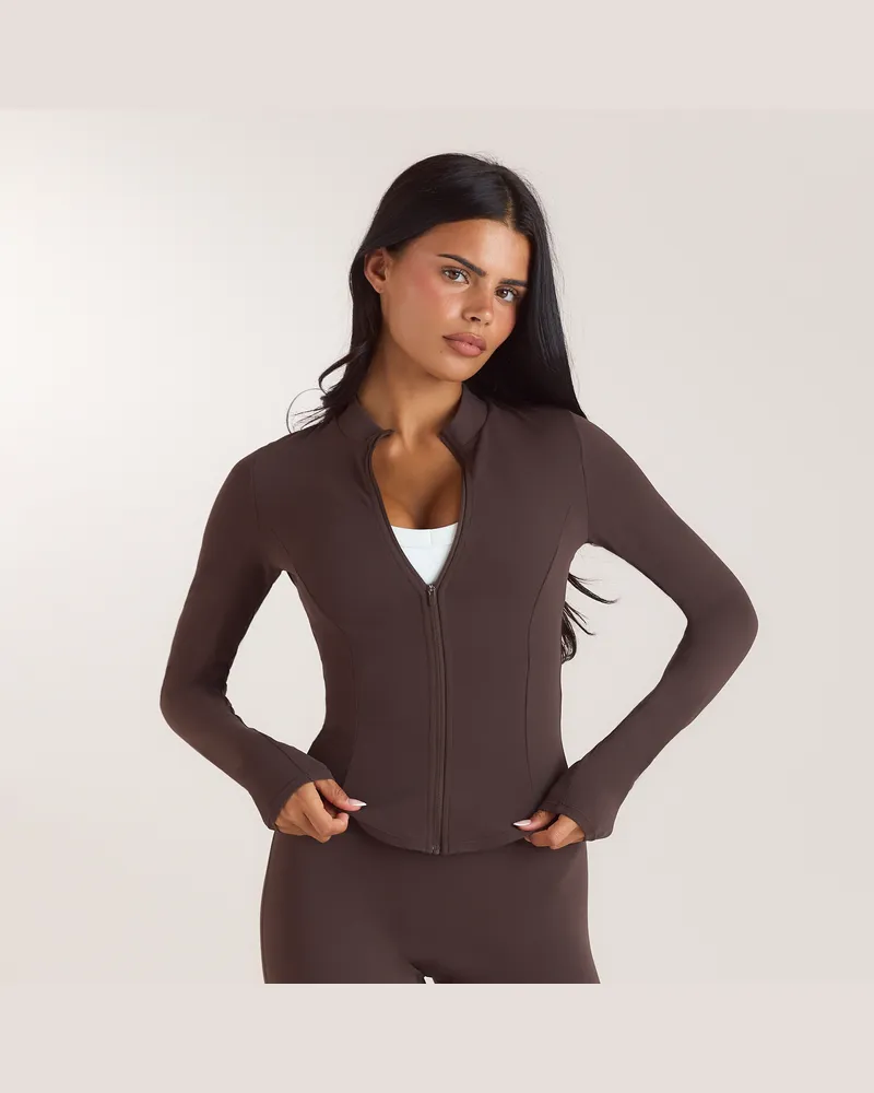 Lounge ContourSoft™ Zip-Up Jacke - Dunkle Schokolade Brown