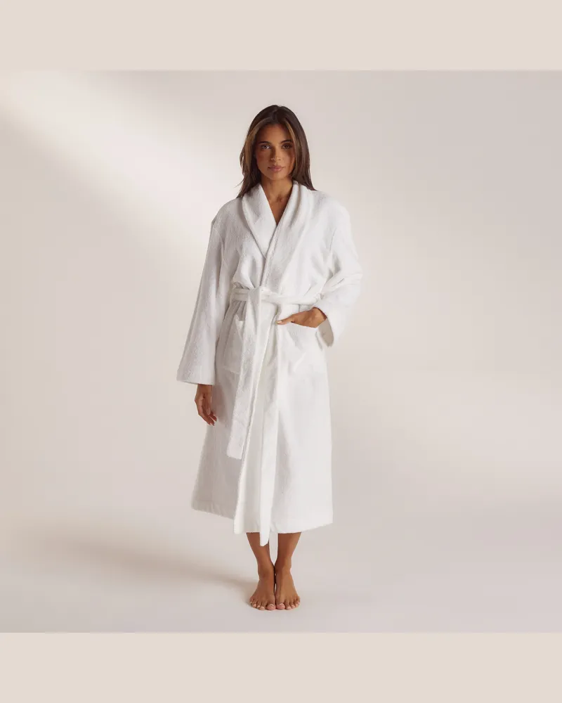 Lounge Frotteebademantel - Weiß Das perfekte Geschenk für sie White