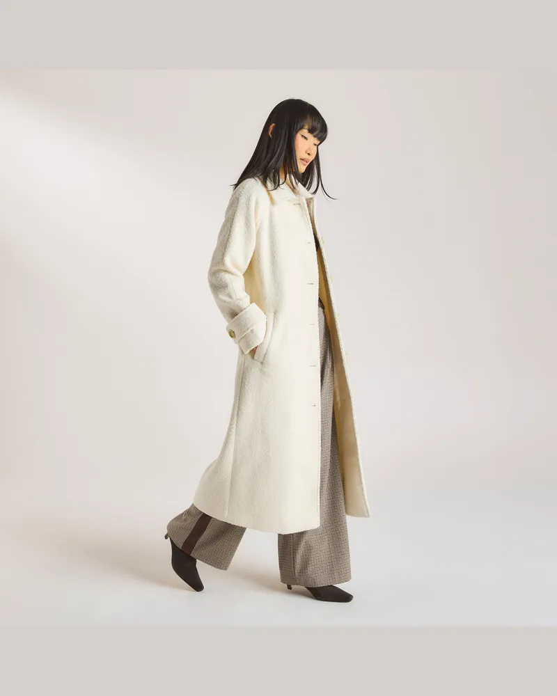 Lounge Shearling-Mantel - Crèmefarbe Crèmefarbe