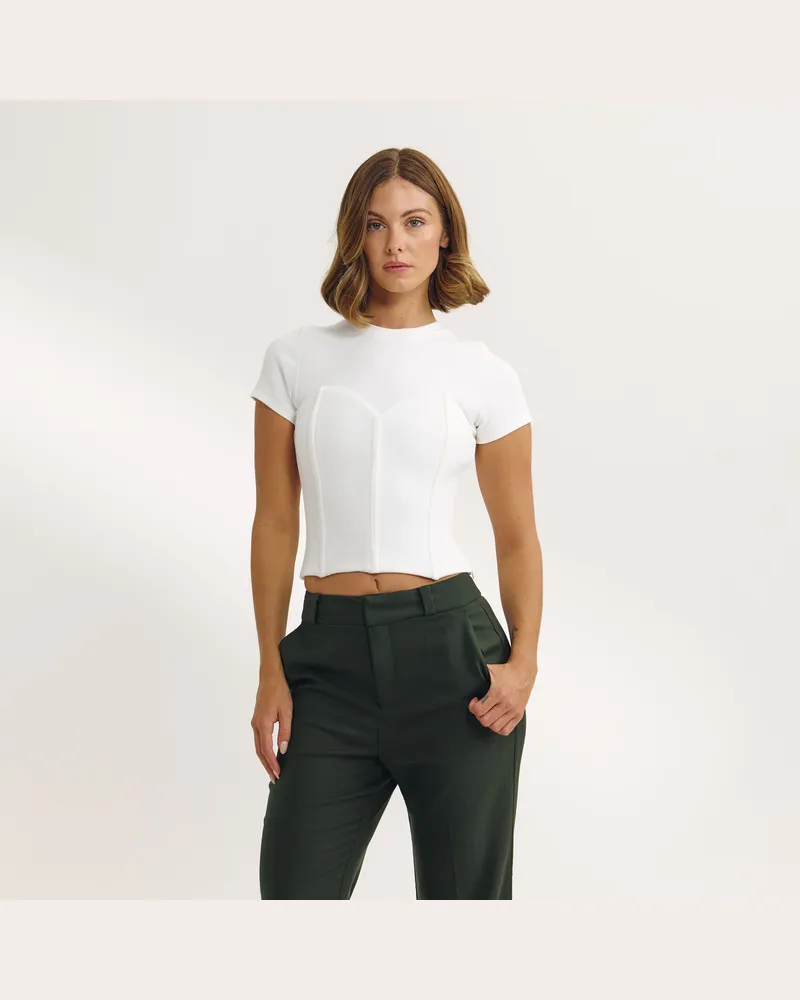 Lounge Corset T-Shirt - Off White - 34 Off-white