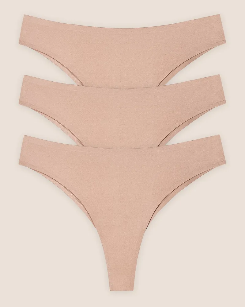 Lounge Nahtlose Brazilians (3er-Pack) - Honigfarbe Brown