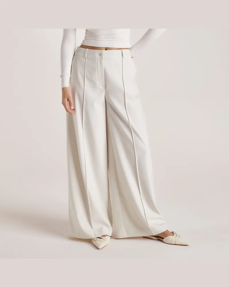 Lounge Weite Tailored-Hose - Crèmefarbe Cream