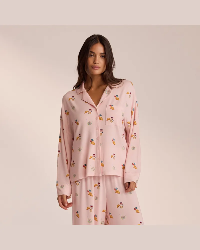 Lounge Modal Pyjamahemd - Rosa 