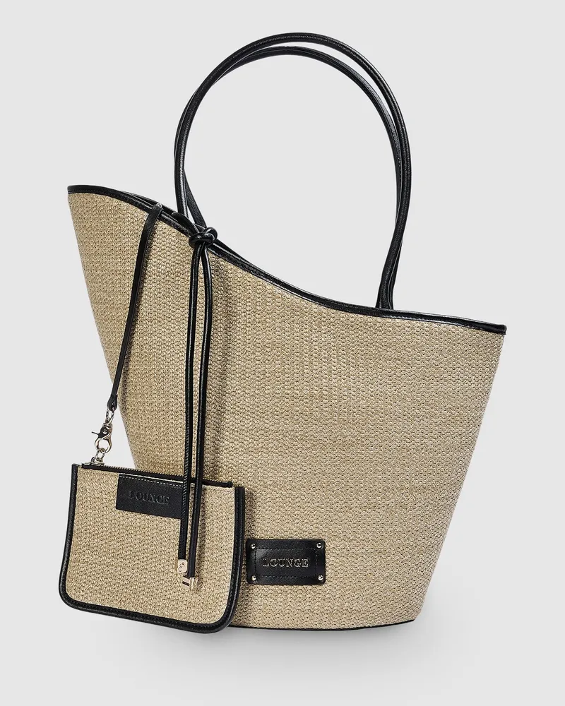 Lounge Luella Basket Bag - Raffia Black