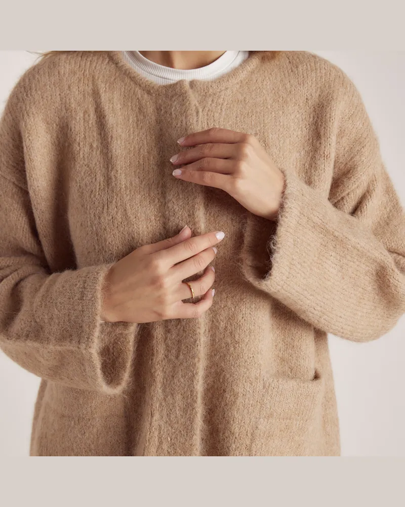 Lounge Alpakawolljacke - Beige Brown