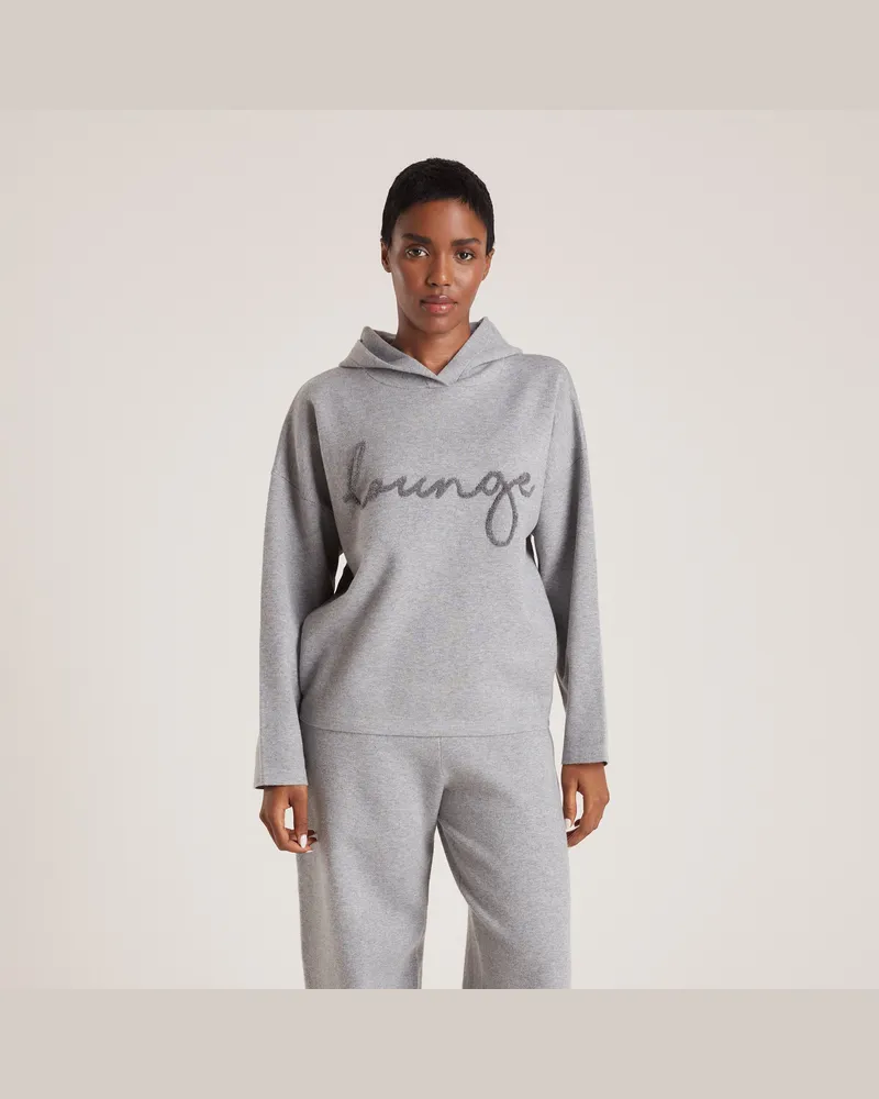 Lounge Gestricktes -Hoodie - Grau-Marmor Grey