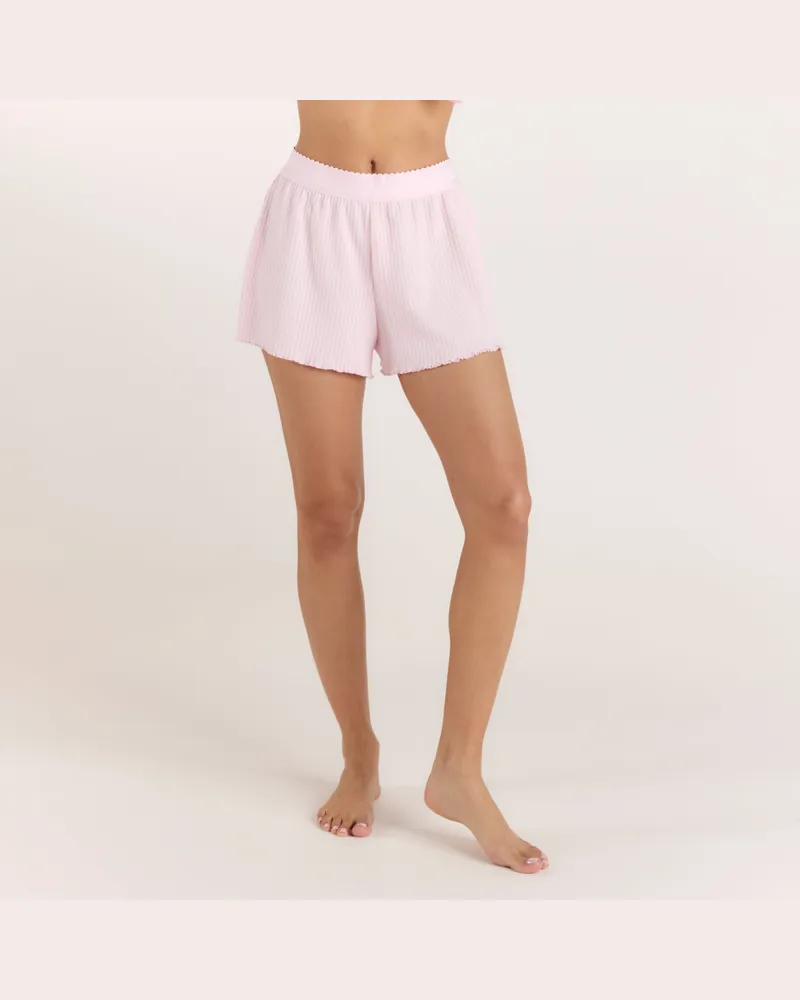 Lounge Soft Waffle Pyjama Shorts - Rosa Pink