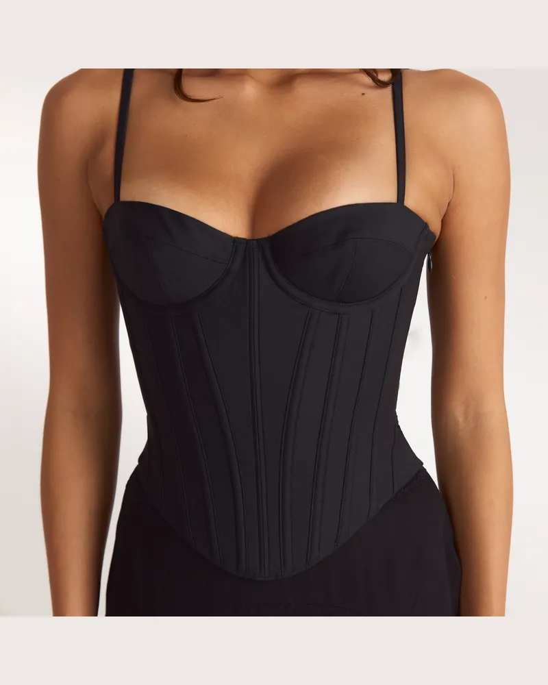 Lounge Sculpt Korsett-Top - Schwarz Black
