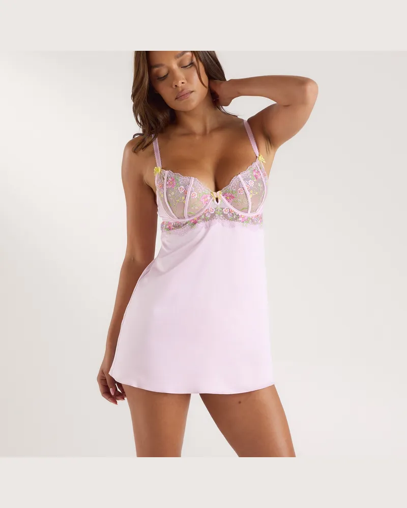 Lounge Elodie Slipkleid Set - Rosa Pink