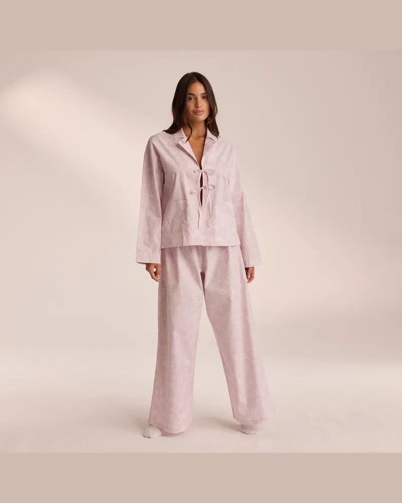 Lounge Baumwoll-Pyjamahose - Flieder 