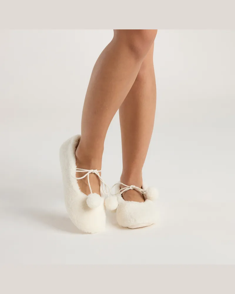 Lounge Poppy Ballet-Hausschuhe - Ecru Ecru