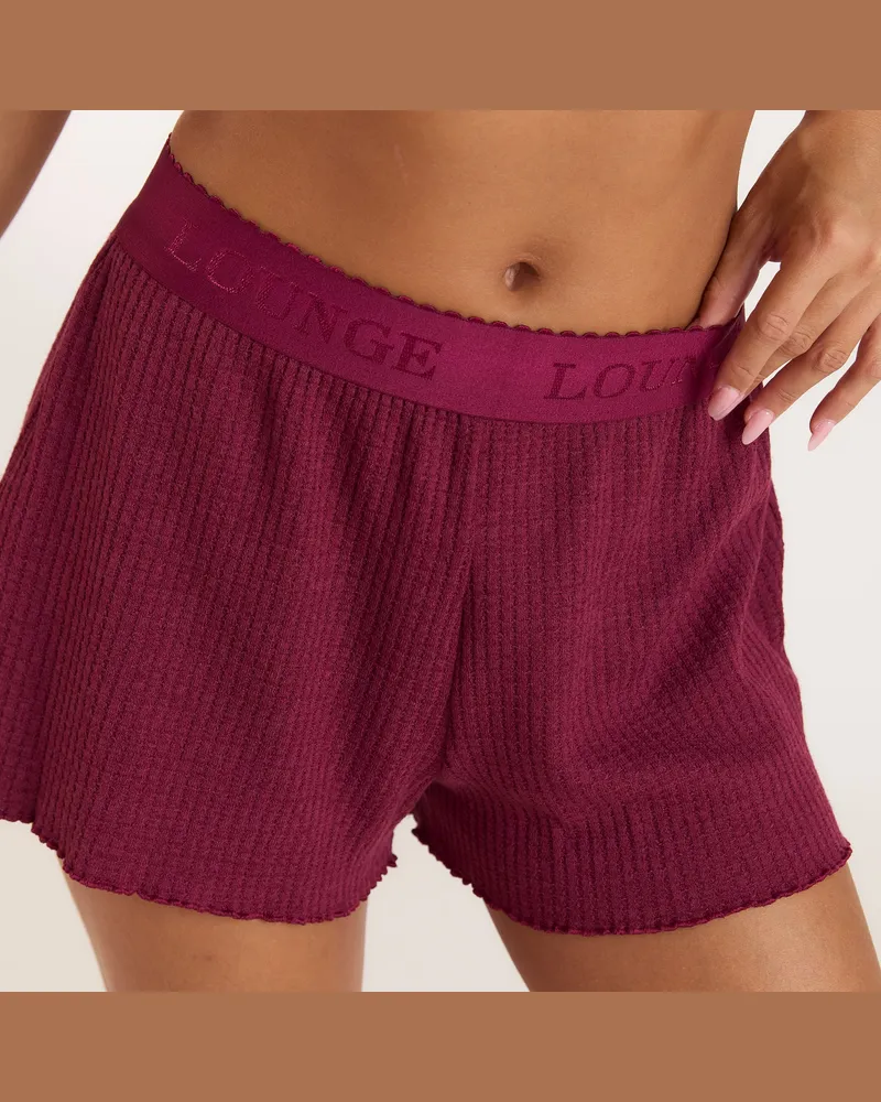 Lounge Soft Waffle Pyjama Shorts - Beere - XXL Berry