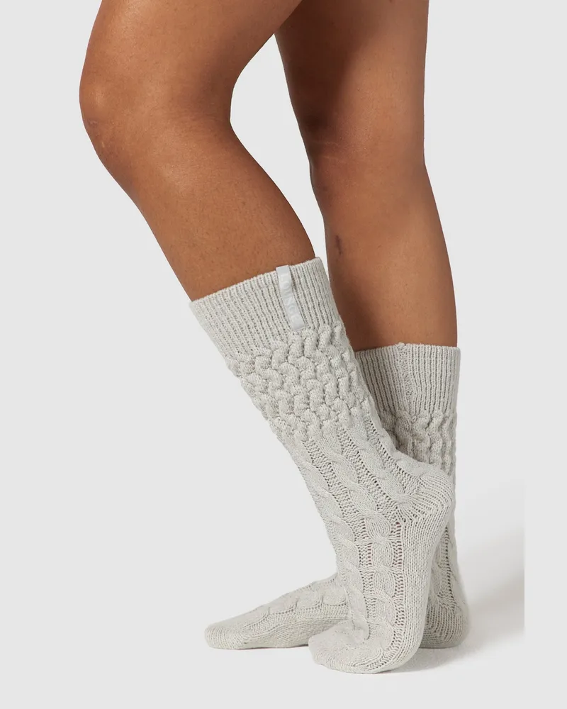 Lounge Snug Gestrickte Socke - Eisgrau Frost