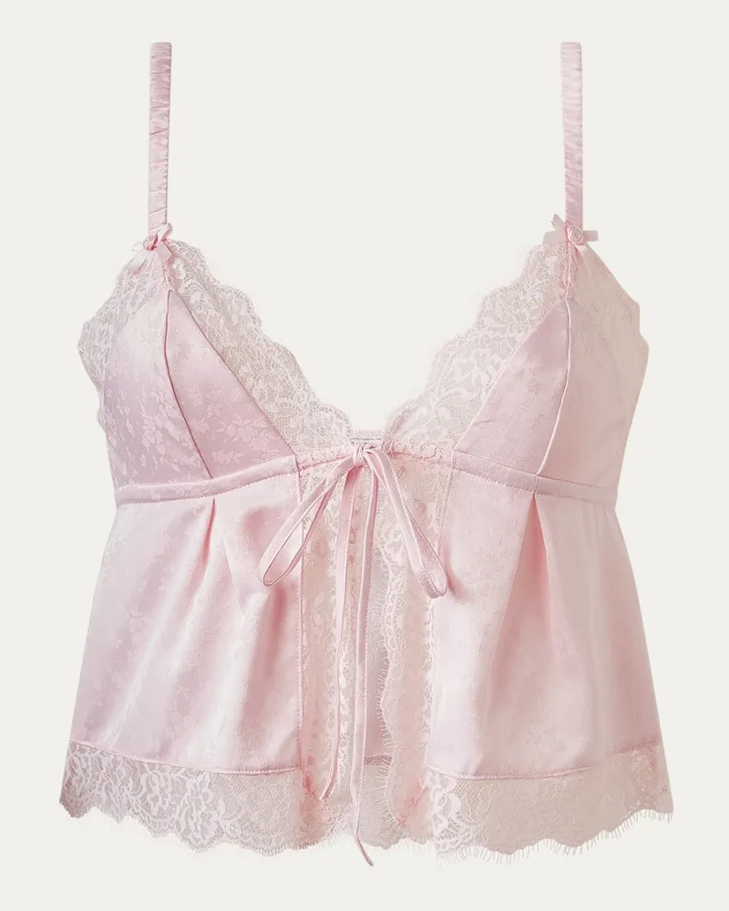 Lounge Satin Cami-Oberteil - Rosa Pink