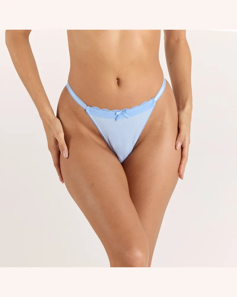 Lounge Daisy String - Florales Blau Blue