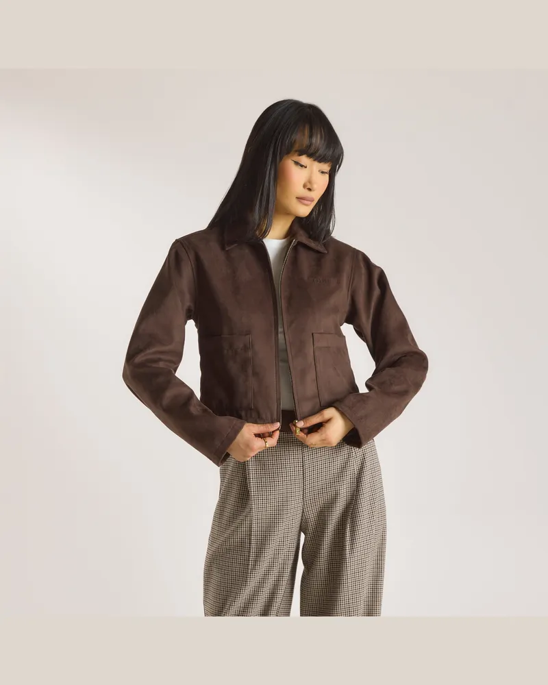 Lounge Velourslederjacke - Schokolade Brown
