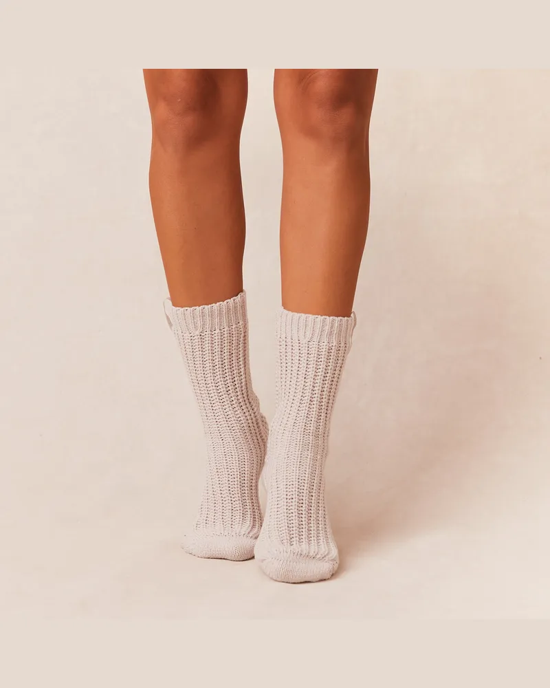 Lounge Snooze Gestrickte Socke - Crèmefarben Das perfekte Geschenk für sie Cream