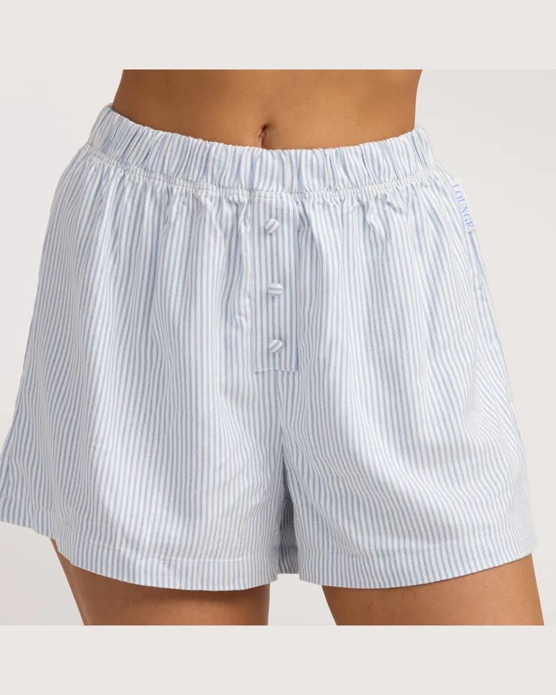 Lounge Gestreifte Pyjama-Shorts - Blauer Streifen Blue