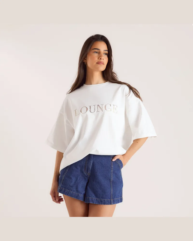 Lounge Übergroßes T-Shirt - Weiß White