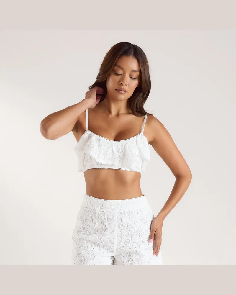 Lounge Spitzenbralette - Weiß White