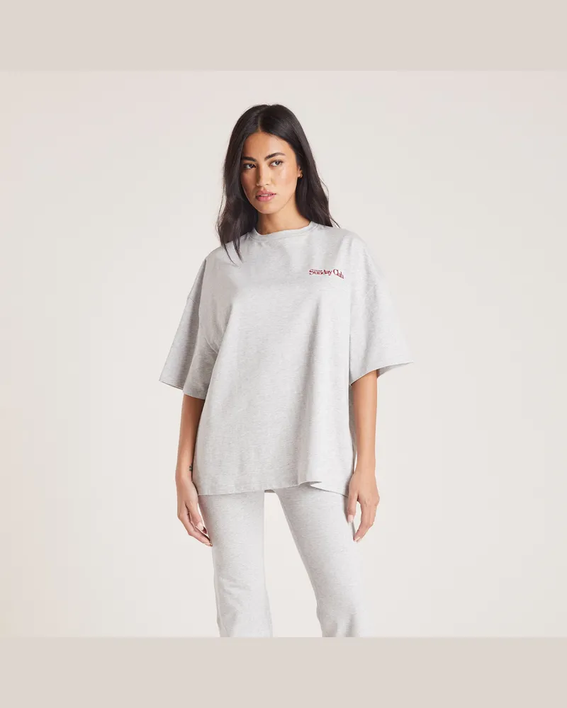 Lounge Kastenförmiges T-Shirt - Grauer Melange Grey