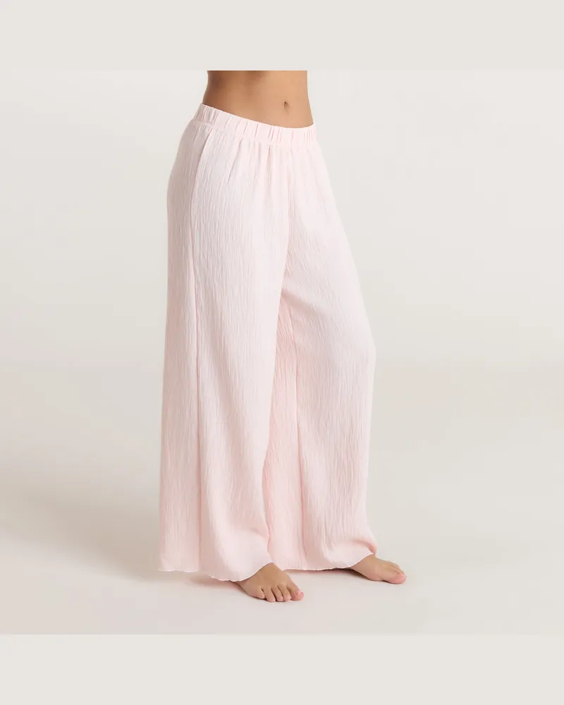 Lounge Crinkle Pyjamahose - Rosa Pink