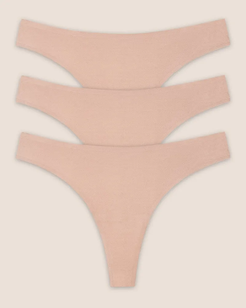 Lounge Nahtlose Strings (3er-Pack) - Honigfarbe Chestnut