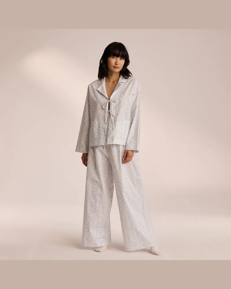 Lounge Baumwoll-Pyjamahose - Blau 