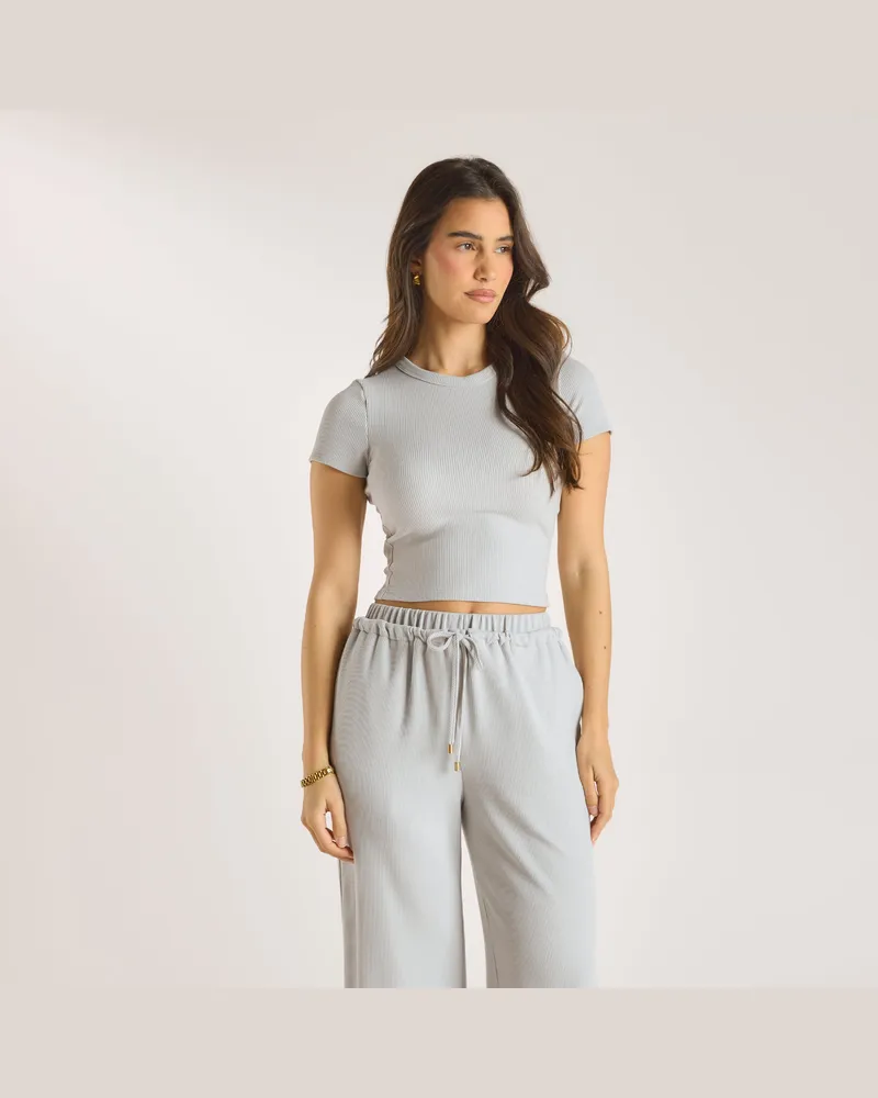 Lounge Waffle Baby Fit T-Shirt - Eisgrau Grey