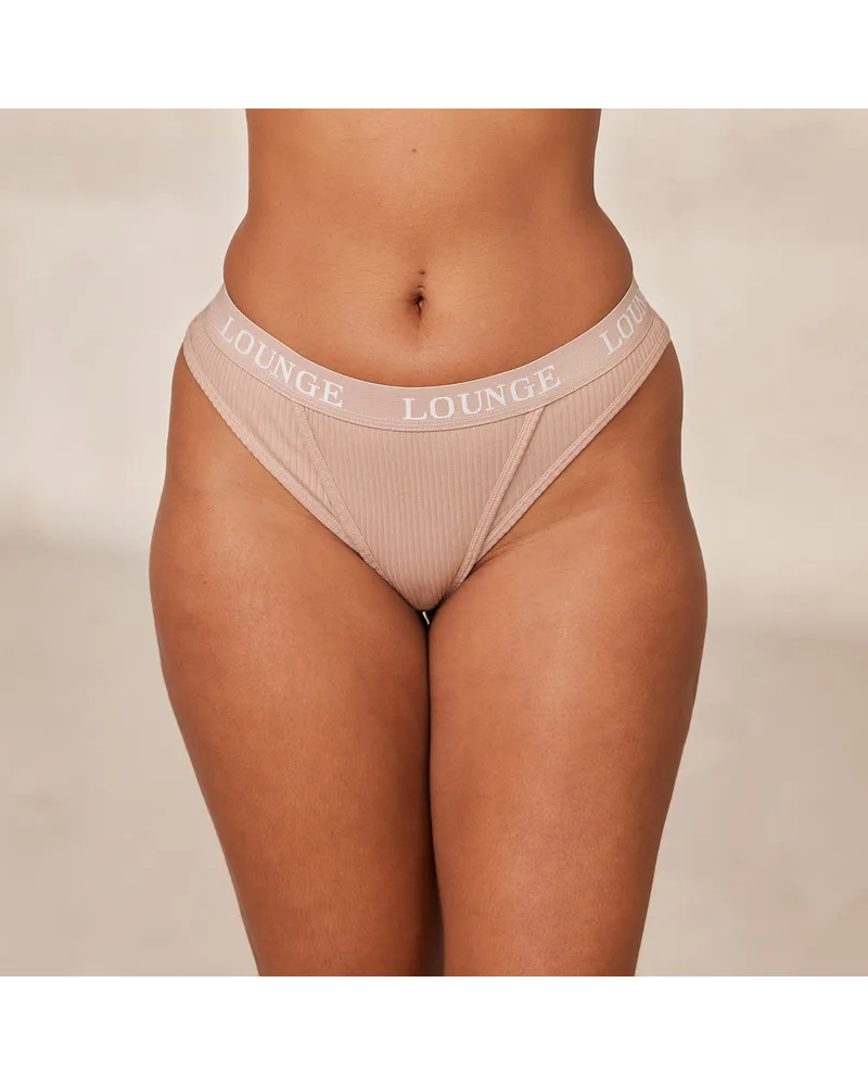 Lounge Ultra Comfort Ribbed String - Taupe Taupe