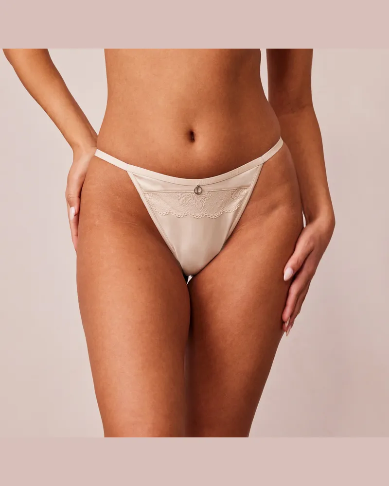 Lounge Soft Satin String - Milchkaffee Latte