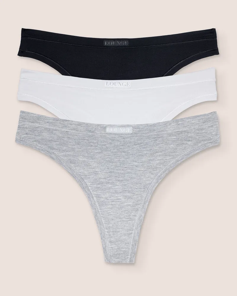 Lounge Bamboo Comfort Thong (3er Paket) - Multi 