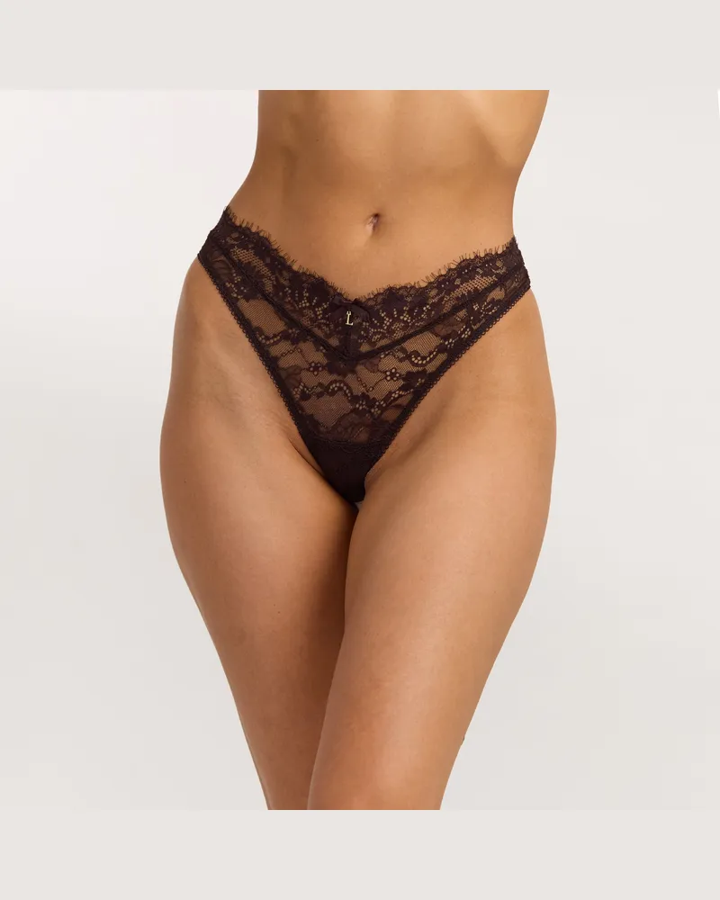 Lounge Spitzenstring - Dunkle Schokolade Brown