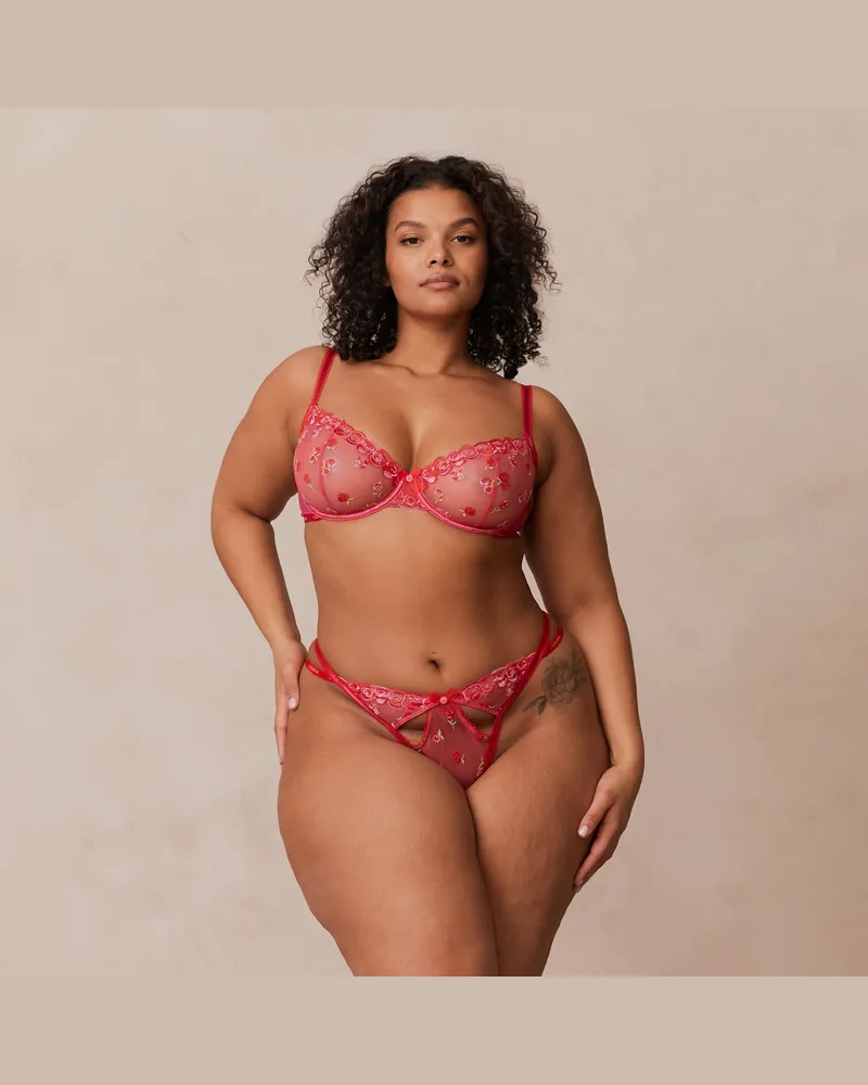 Lounge Blush Embroidered Balcony BH - Heißes Rosa Hot