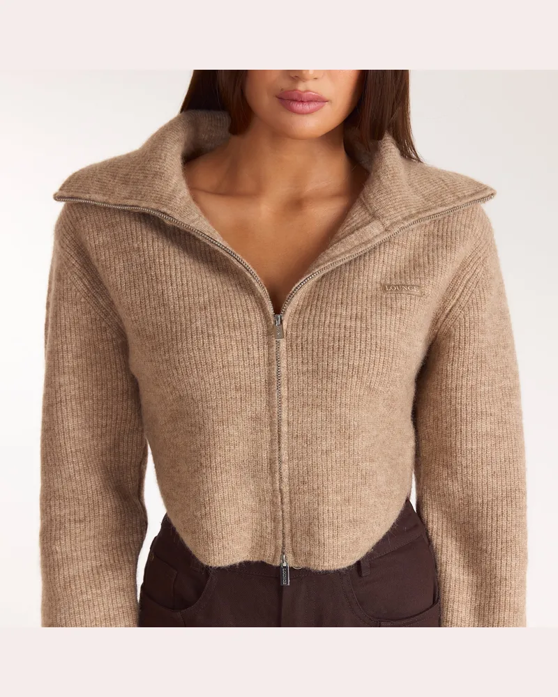 Lounge Strukturierte Strickjacke - Keks Biscuit