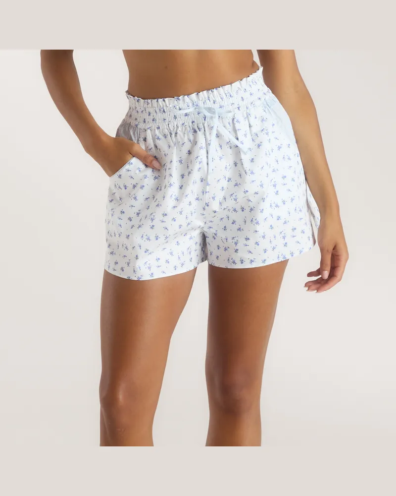 Lounge Bloom  Stripe Pyjamashort - Blau Blau