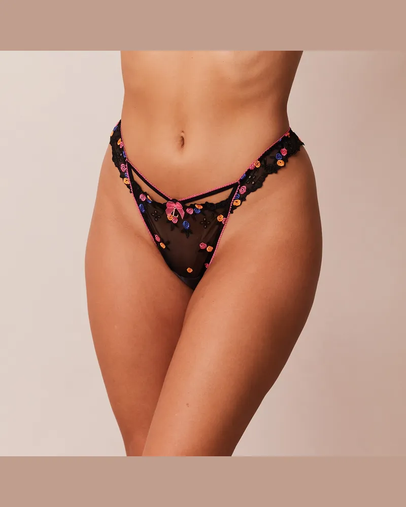 Lounge Neon G-string - Schwarz Schwarz