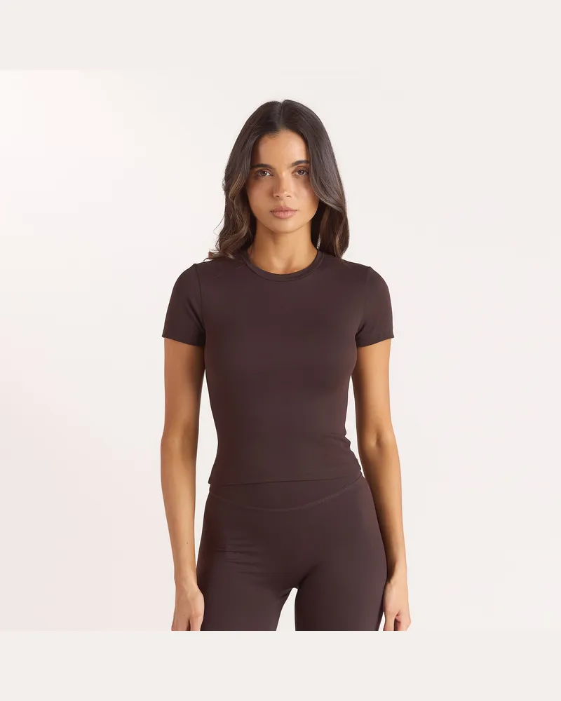 Lounge Klassisches, tailliertes Top - Kaffeebohne Brown
