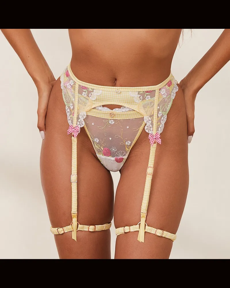 Lounge Adelina Intimates String und Strumpfgürtel - Gelb Yellow