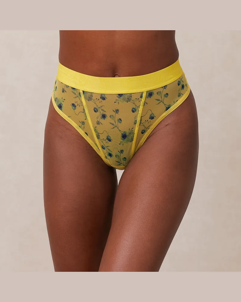 Lounge Floral Mesh String - Gelb Yellow