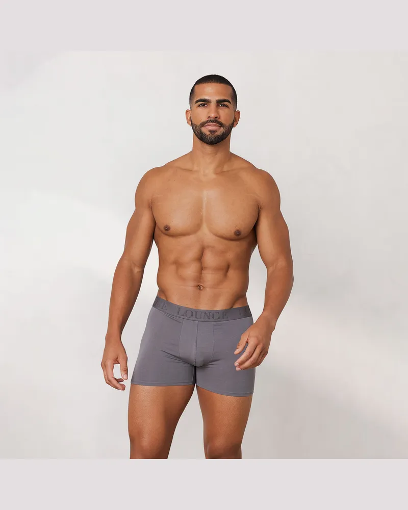 Lounge Luxe Herren-Boxer (3er Paket) - Dunkelgrau Charcoal