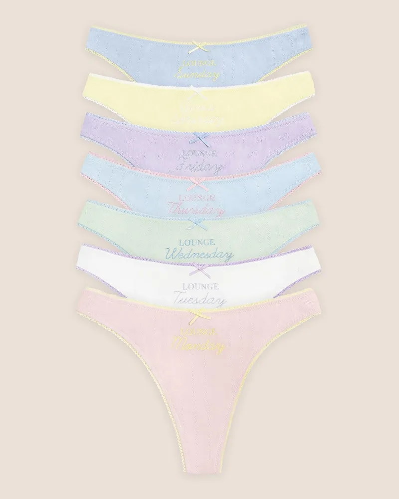 Lounge Days of the Week String (7er Paket) - Mehrfarbiges Pastell Mehrfarbiges