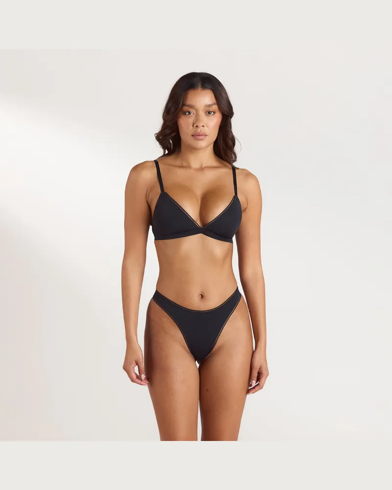 Lounge Comfort Triangle Bralette - Schwarz Black